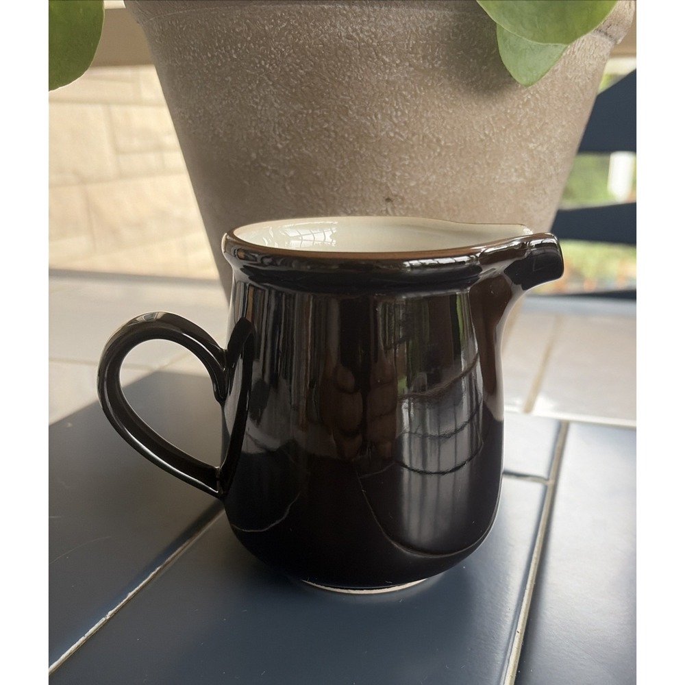 Vintage Ceramic Creamer Milk Pitcher MX700 Japan MCM Black (e10)
